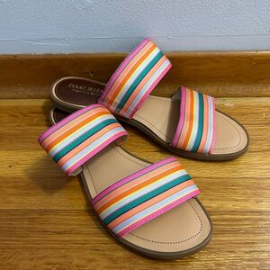 Isaac Mizrahi Women's Colorful Striped Sandals